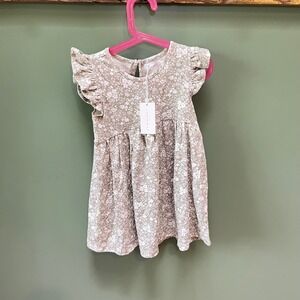 New‎ Jamie Kay Girls Floral Print Dress Size 4 Yrs Organic Cotton Flutter Sleeve